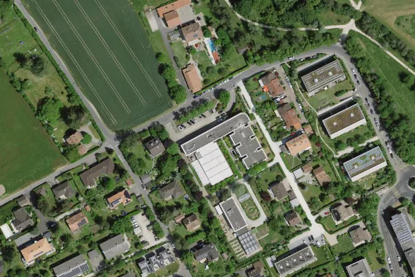 Luftbild des Kartenstandorts von Bains de Cressy in Confignon