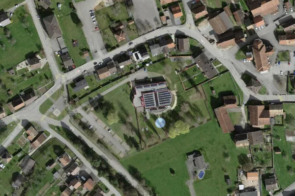 Luftbild des Kartenstandorts von Piscine Les Hémionées in Boncourt