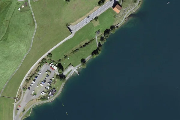 Luftbild des Kartenstandorts von Strandbad in Davos in Davos