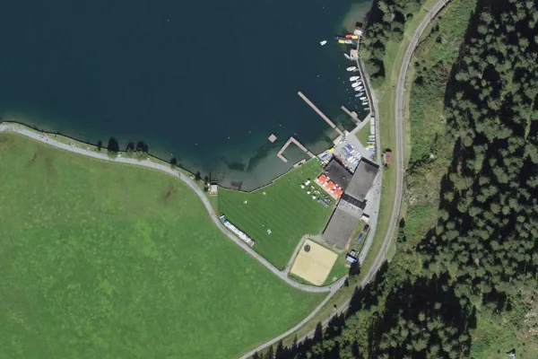Luftbild des Kartenstandorts von Strandbad in Davos
