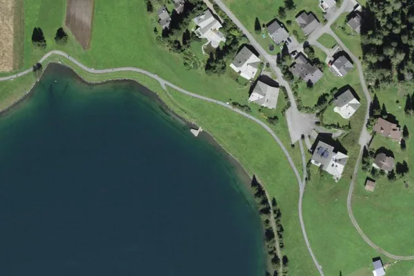 Luftbild des Kartenstandorts von Strandbad in Davos in Davos