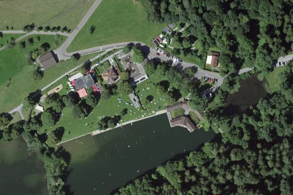 Luftbild des Kartenstandorts von Frauenbad in St. Gallen