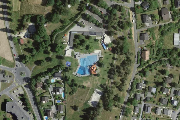Luftbild des Kartenstandorts von Piscine d'Orbe in Orbe