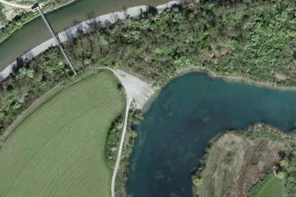 Luftbild des Kartenstandorts von Badestelle in Mühleberg in Mühleberg