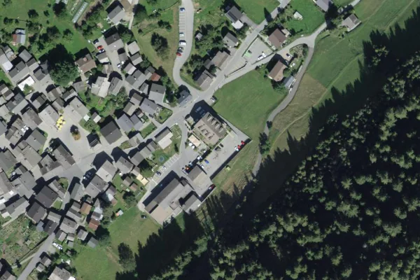 Luftbild des Kartenstandorts von Badeanlage in Ernen in Ernen