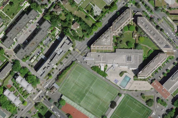 Luftbild des Kartenstandorts von Piscine de Varembé in Genève