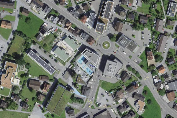 Luftbild des Kartenstandorts von Mineralheilbad St. Margrethen in St. Margrethen SG