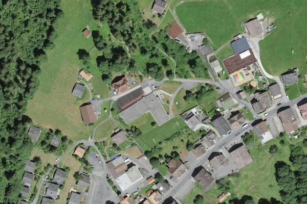 Luftbild des Kartenstandorts von Panorama Bad Beatenberg in Beatenberg