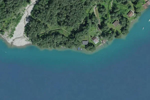 Luftbild des Kartenstandorts von Sundlauenen Beach in Bern