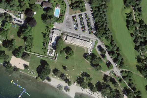 Luftbild des Kartenstandorts von Lido di Ascona in Ascona