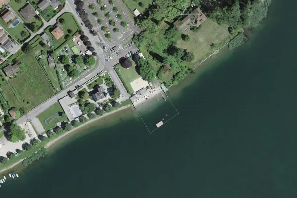 Luftbild des Kartenstandorts von Lido di Caslano in Caslano