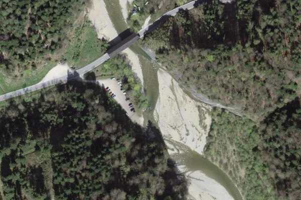 Luftbild des Kartenstandorts von Flussbadestrand in Schwarzenburg