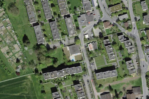 Luftbild des Kartenstandorts von Hallenbad Kappelisacker in Ittigen