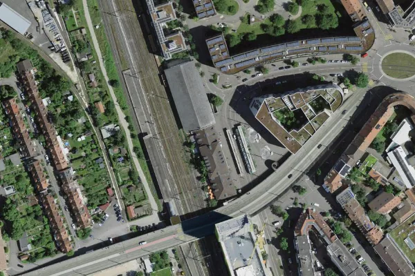 Luftbild des Kartenstandorts von DAMPF°BAD in Basel