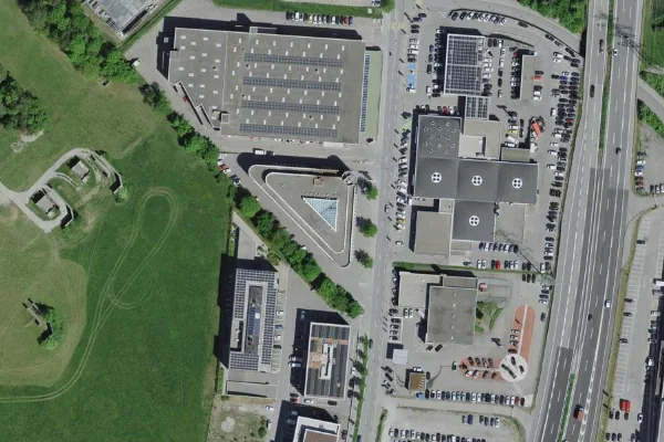 Luftbild des Kartenstandorts von Grischa Wellness in Chur