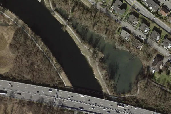 Luftbild des Kartenstandorts von Strandbad in Oetwil an der Limmat in Oetwil an der Limmat