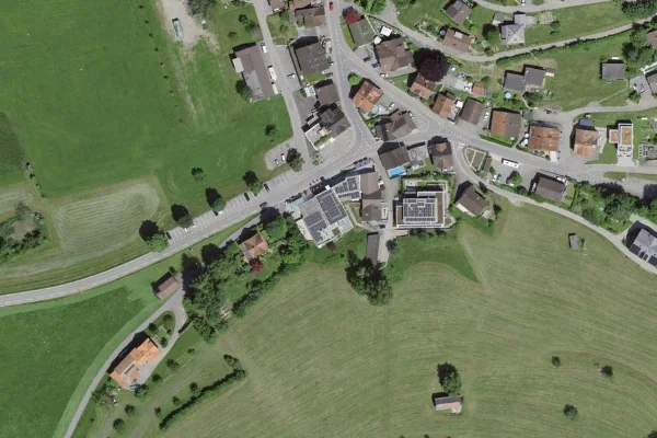 Luftbild des Kartenstandorts von Dorfplatz in Oberhelfenschwil