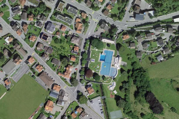 Luftbild des Kartenstandorts von Schwimmbad Heiden in Heiden