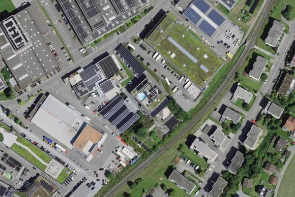 Luftbild des Kartenstandorts von Fitness Island in Bronschhofen