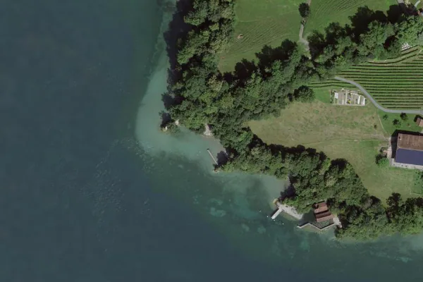 Luftbild des Kartenstandorts von Badestelle in Meggen in Meggen