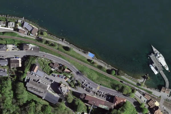 Luftbild des Kartenstandorts von Bouveret in Port-Valais