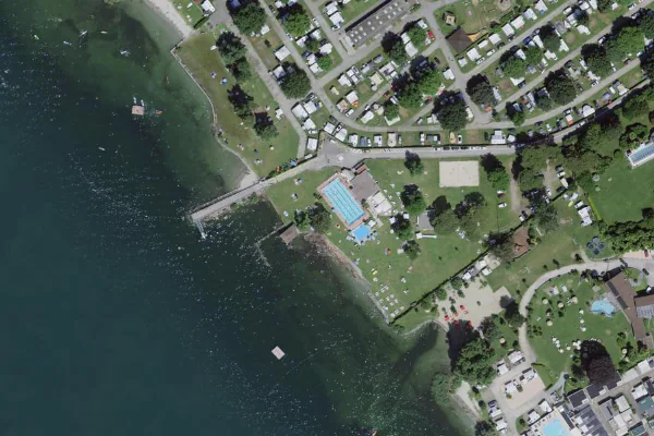 Luftbild des Kartenstandorts von Lido Tenero in Tenero-Contra