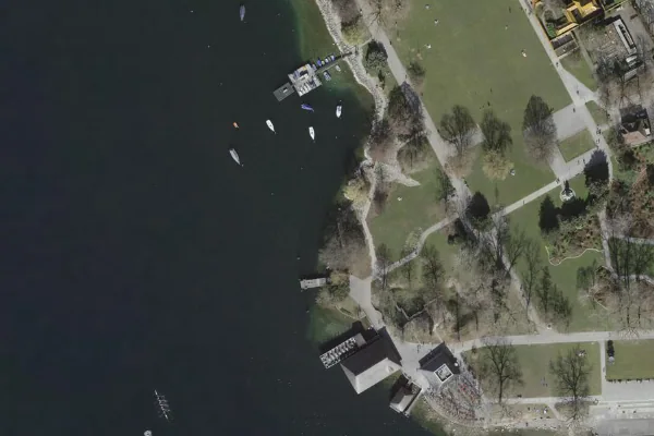 Luftbild des Kartenstandorts von Zürichhorn in Zürich