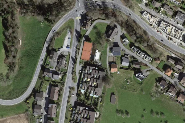 Luftbild des Kartenstandorts von Edlibach in Menzingen