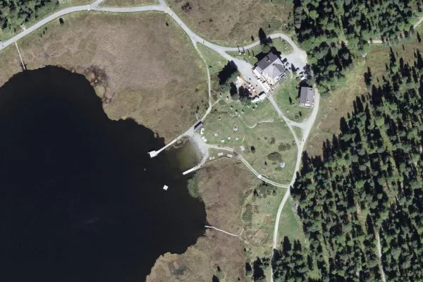 Luftbild des Kartenstandorts von Lej da Staz in Celerina/Schlarigna