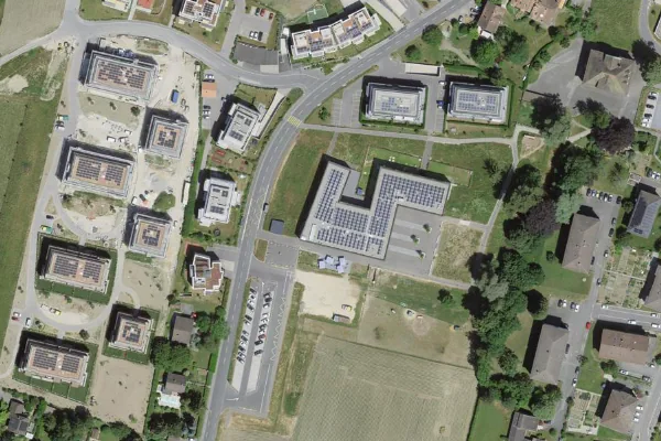 Luftbild des Kartenstandorts von Piscine des Chavannes in Cossonay