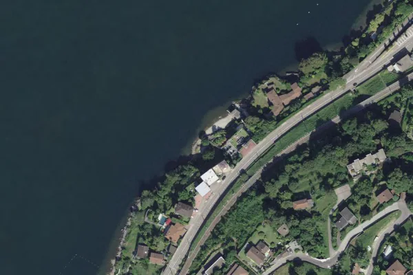 Luftbild des Kartenstandorts von Strandbad in Gambarogno in Gambarogno