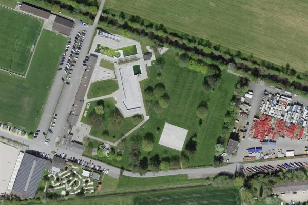 Luftbild des Kartenstandorts von Schwimmbad Moos in Balsthal