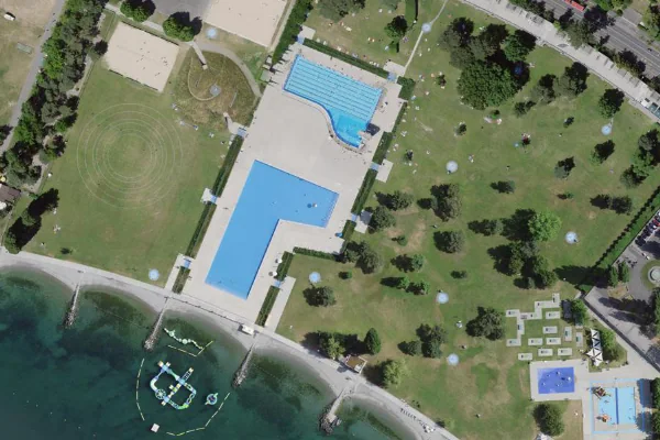 Luftbild des Kartenstandorts von Piscine de Bellerive in Lausanne