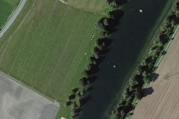 Luftbild des Kartenstandorts von Baggersee Kriessern in Oberriet (SG)