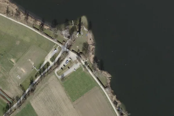 Luftbild des Kartenstandorts von Strandbad Maur in Maur