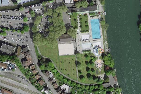 Luftbild des Kartenstandorts von Strandbad Olten in Olten
