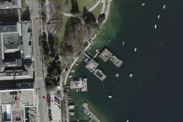 Luftbild des Kartenstandorts von Seebad Enge in Zürich