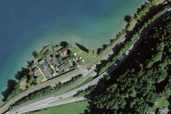 Luftbild des Kartenstandorts von Tracht in Därligen