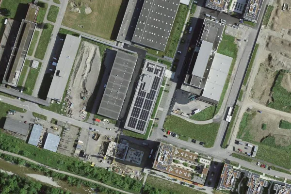 Luftbild des Kartenstandorts von Piscine Marly in Marly