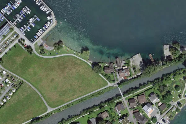 Luftbild des Kartenstandorts von Strandbad in Buochs in Buochs