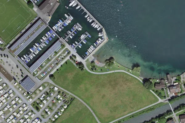 Luftbild des Kartenstandorts von Strandbad in Buochs in Buochs