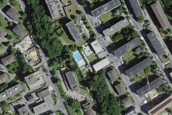 Luftbild des Kartenstandorts von Piscine de Boisy in Lausanne