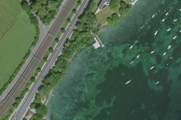 Luftbild des Kartenstandorts von Bains du Saugy in Genthod