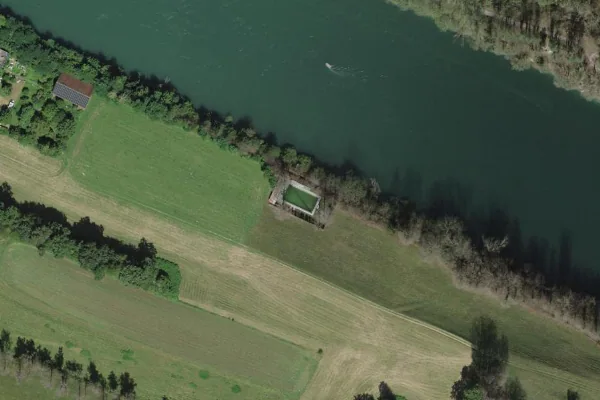 Luftbild des Kartenstandorts von Schwimmbad Kaiserstuhl in Zurzach