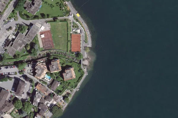 Luftbild des Kartenstandorts von Badestelle in Brissago in Brissago
