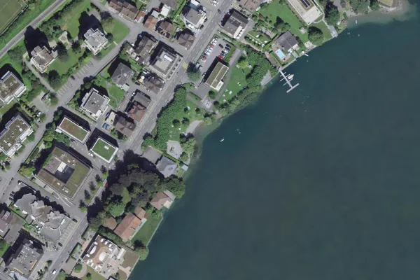 Luftbild des Kartenstandorts von Gemeindehaus in Hergiswil (NW)