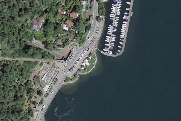 Luftbild des Kartenstandorts von Crodolo Palm & Beach in Ronco sopra Ascona