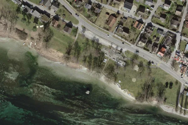 Luftbild des Kartenstandorts von Strandbad Niderfeld in Stein am Rhein