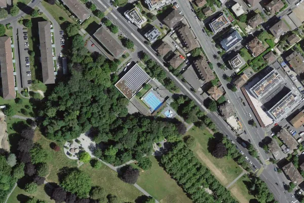 Luftbild des Kartenstandorts von Piscine de Montétan in Lausanne