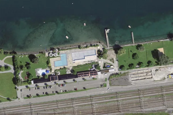 Luftbild des Kartenstandorts von Strandbad Rorschach in Rorschach